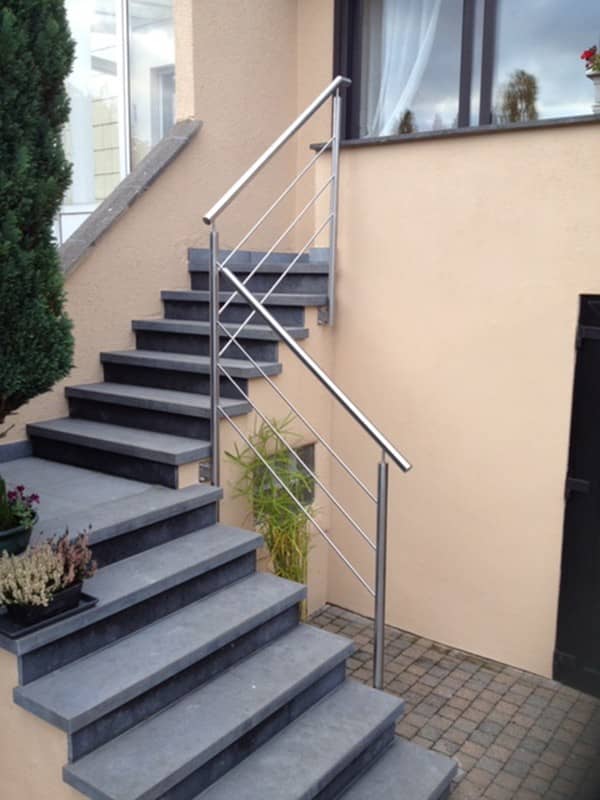 Escalier extérieur inox et granit - Quat +