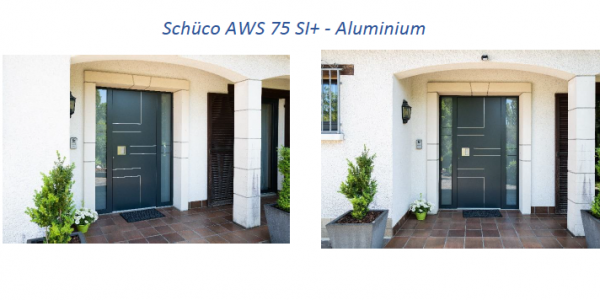Installation d’une porte d’entrée Schüco AWS 75 I+ par WAKO – Sécurité et élégance.