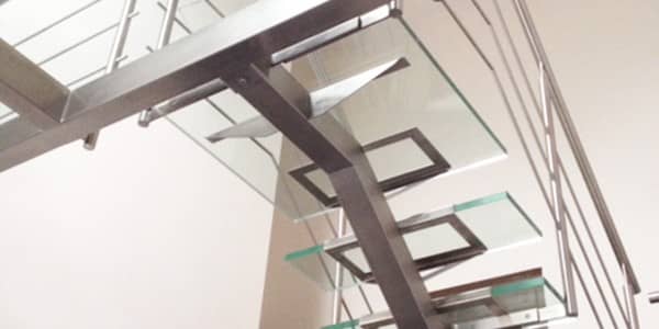 Escalier et passerelle verre et inox - Quat + - Luxembourg - Devis.Lu